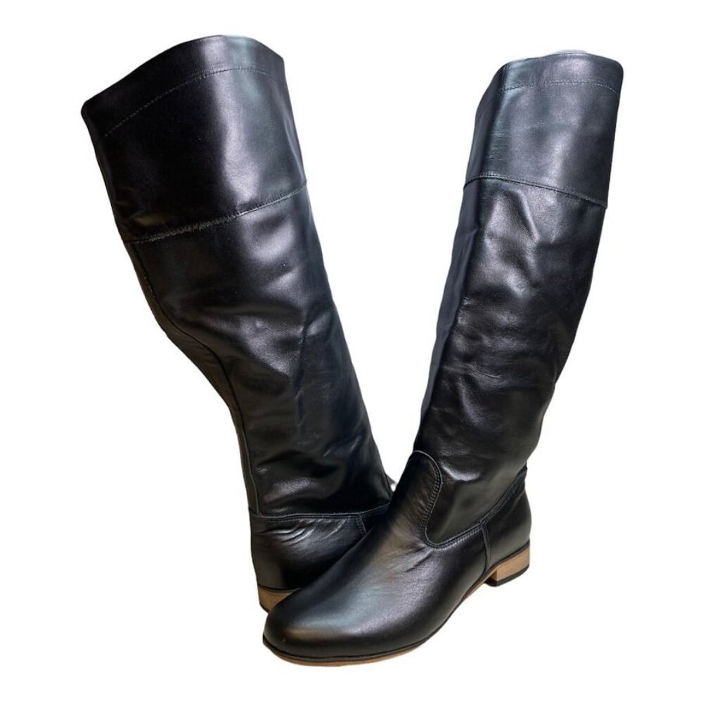 K2I3 Zapato Black Slip-On Leather Boot 42(10.5-11)
